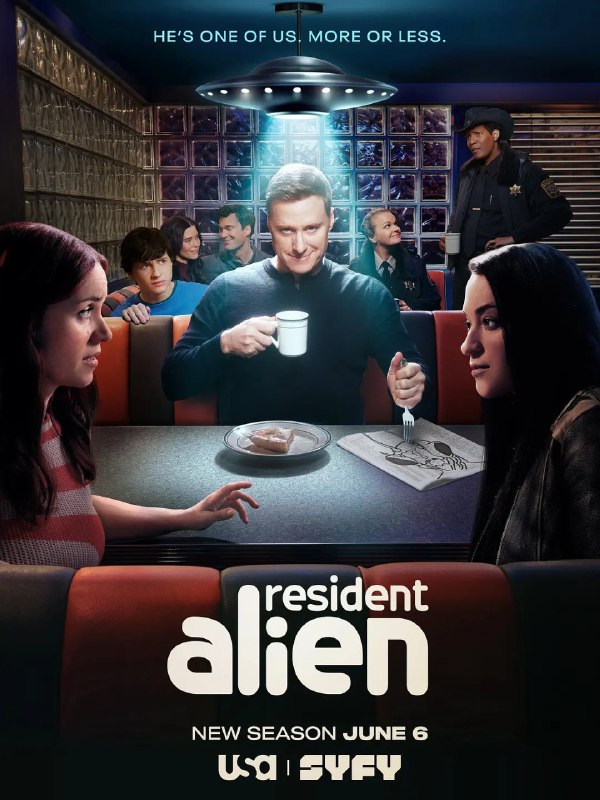 名称：外星居民 第四季 Resident Alien Season 4 (2025) 【更新至03集】【1080p】【中英字幕】【美剧】描述：官方消息：《外星居民》已续订第四季，由NBC环球的新母公司USA Network播出，该剧将从有线电视台Syfy转移