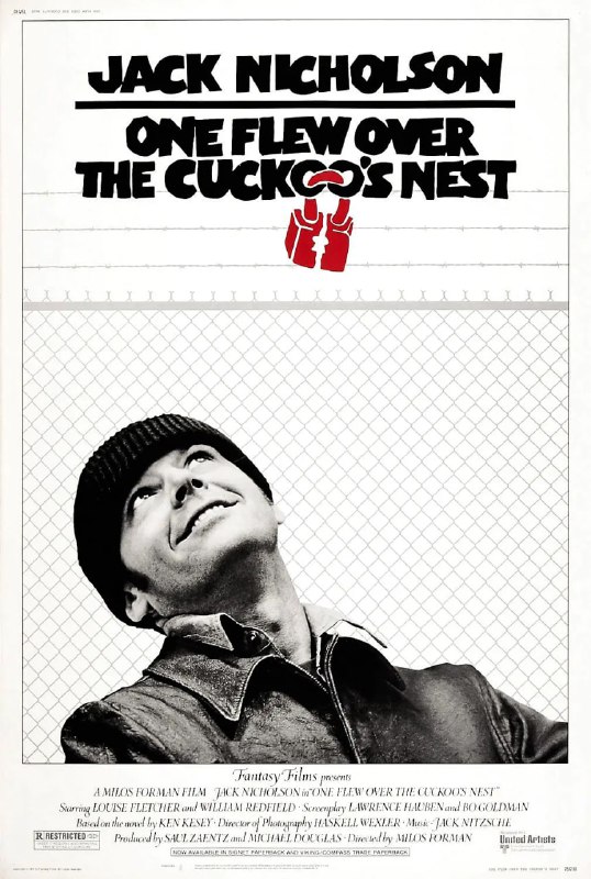 名称：飞越疯人院 One Flew Over the Cuckoo's Nest (1975)描述：麦克墨菲（杰克·尼科尔森 Jack Nicholson 饰）为了逃避监狱里的强制劳动，装作精神异常，被送进了精神病院，他的到来，给死气沉沉的精神病院带来了剧烈的冲击