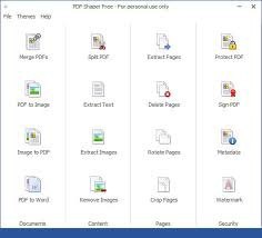 名称：PDF Shaper v14.8 绿色版描述：PDF Shaper 功能特性：• 批量提取PDF中的文本、图像等内容；• PDF转换为Word、PDF转换为图像、或将图像转换为PDF；• 从PDF提取页面作为单独的PDF文件；分割PDF文件；• 合并多个PDF文件为一个PDF即PDF合并功能；• 加密和解密PDF,设置用户权限• 旋转、转换或裁剪已签名的PDF,设置或修改PDF元数据