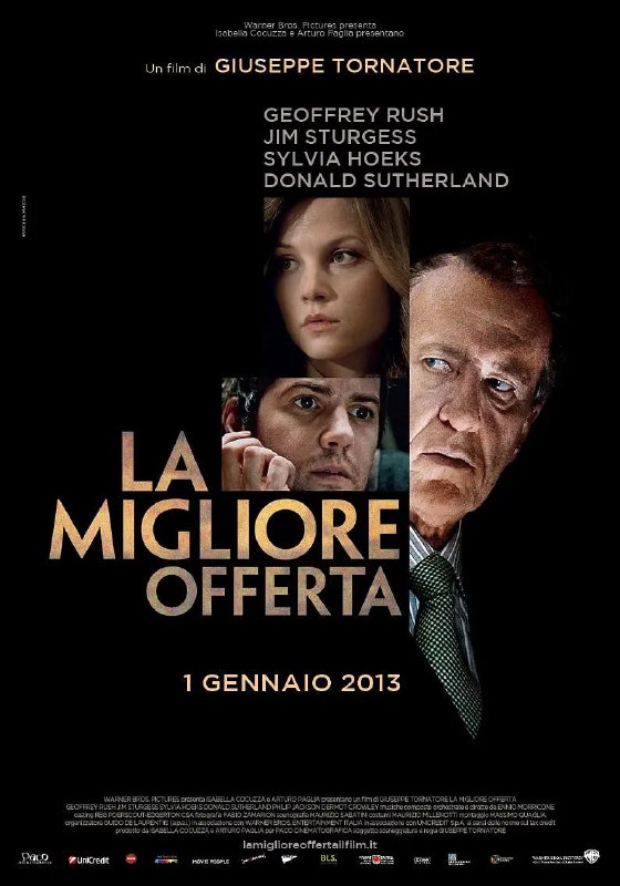 名称：最佳出价 La migliore offerta (2013)描述：　　性情古怪的奥德曼先生(杰弗里·拉什 Geoffrey Rush 饰)是一家顶级艺术品拍卖行的鉴赏拍卖师，在他几十年的职业生涯中几乎从未失手，他最大的爱好就是收藏各种时期的女人肖像画