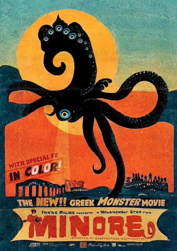 名称：衰仔斗邪神 Μινόρε (2023)描述：当神秘生物入侵希腊海滨港口时，一群格格不入的音乐家、游客、健美运动员和老奶奶联合起来，在这部古怪的动作喜剧中拯救这座城市