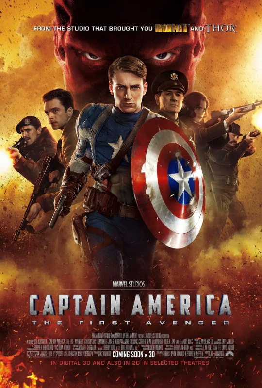 名称：美国队长 Captain America: The First Avenger (2011)描述：上世纪40年代，纳粹及其邪恶轴心的战火烧遍世界各个角落