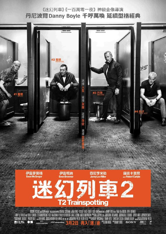 名称：【大片收藏周末免费看】猜火车2 T2 Trainspotting （迷幻列车2(港) ） 英国经典片  尽快收藏 豆瓣高分描述：一晃眼二十年过去