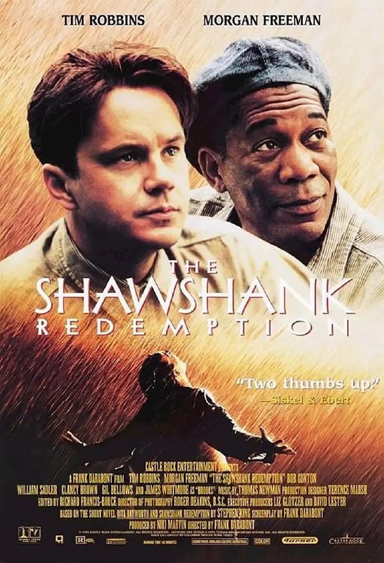 名称：肖申克的救赎 The Shawshank Redemption (1994)描述：一场谋杀案使银行家安迪（蒂姆•罗宾斯 Tim Robbins 饰）蒙冤入狱，谋杀妻子及其情人的指控将囚禁他终生