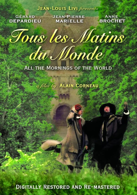 名称：日出时让悲伤终结 Tous les matins du monde (1991)描述：17世纪的法国，音乐大师桑德·哥伦布（Jean-Pierre Marielle 饰）沉浸在丧妻之痛中无法自拔，他带着两个女儿远离喧嚣，过着隐居的生活，每当他演奏手中的维奥尔琴时，妻子的倩影便会出现在他的面前