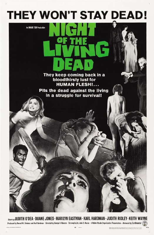 名称：活死人之夜 Night of the Living Dead (1968)描述：在一场意外中，芭芭拉（朱迪思·欧迪 Judith O'Dea 饰）和哥哥遭到了丧尸的袭击，这些活死人个性凶残样貌可怖，在它们的脑袋里，只装了一件事情，那就是“吃”