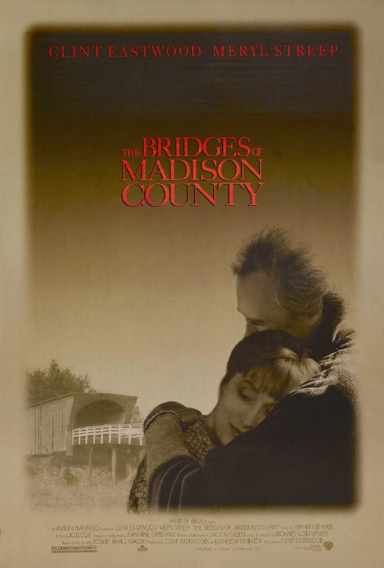 名称：廊桥遗梦 The Bridges of Madison County (1995)描述：弗朗西斯卡·约翰逊（Meryl Streep 饰）去世了，留下的遗嘱要求孩子们将自己的骨灰撒在罗斯曼桥