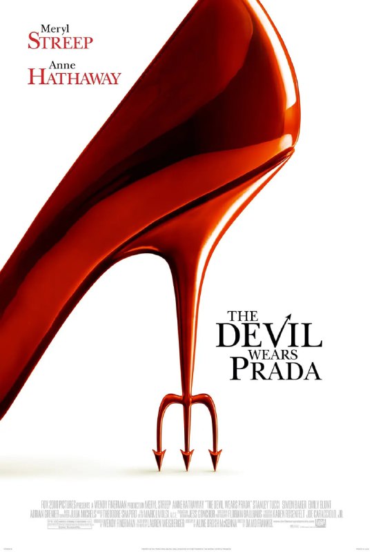 名称：穿普拉达的女王 The Devil Wears Prada (2006)描述：初涉社会的安德丽娅•桑切丝（安妮•海瑟薇饰）来到了著名时尚杂志《RUNWAY》面试，以聪明得到了主编米兰达•普雷斯丽（梅利尔•斯特里普）的特许，让她担任自己的第二助理