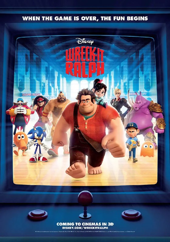 名称：无敌破坏王 Wreck-It Ralph (2012)描述：无敌破坏王（约翰·C·赖利 John C. Reilly 配音）生活在一个80年代出品的低精度游戏中