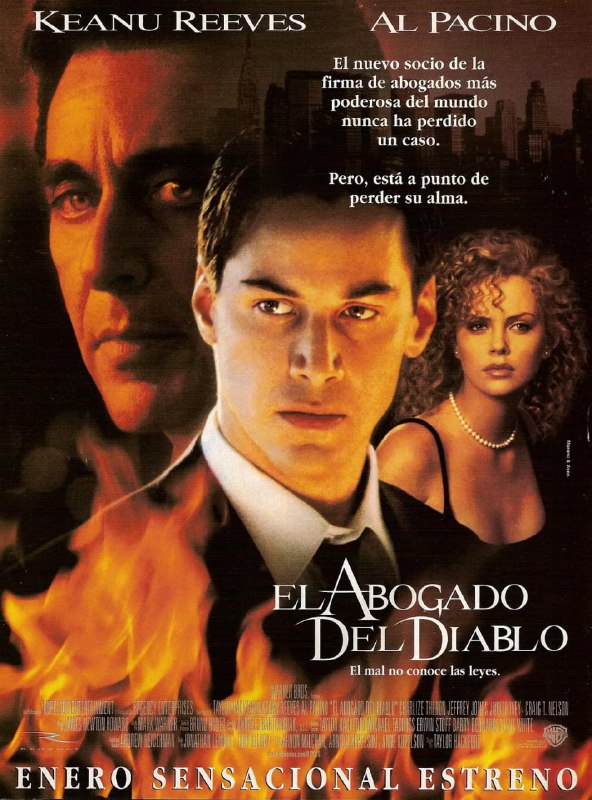 名称：魔鬼代言人 The Devil's Advocate (1997)描述：凯文（Keanu Reeves饰）是个保持不败记录的年轻律师，娇妻相伴，事业有为的他宛如生活在天堂一般