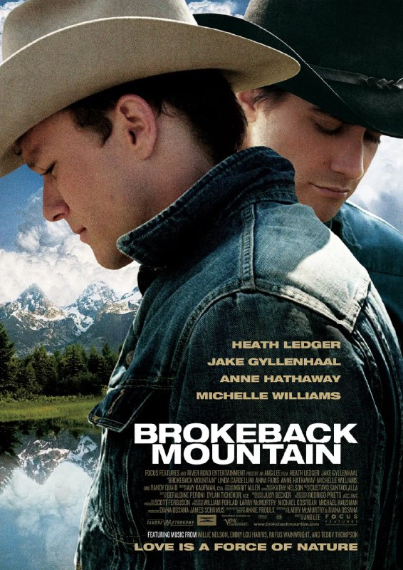 名称：断背山 Brokeback Mountain (2005)描述：美国怀俄明州的西部，沉默寡言的农夫恩尼斯（希斯•莱杰饰）和热情开朗的牛仔杰克（杰克•吉伦希尔饰)一道被派到山上牧羊，那里人迹罕至，他们只有与羊群为伴，生活单调无味