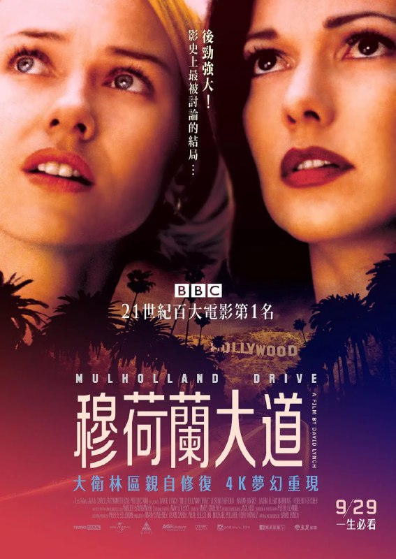 名称：【大片收藏免费看】穆赫兰道 4K原盘REMUX 杜比视界 内封字幕 BBC 21世纪百大电影第一名 国英双音  豆瓣8.4描述：147分钟未删减