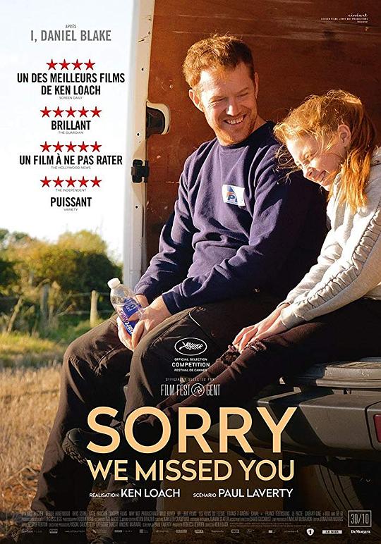 资源标题：对不起，我们错过了你 Sorry We Missed You 1080p remux (2019) 27.20GB 已刮削资源描述：故事发生在英格兰北部的纽卡斯尔，因为遭遇了次贷危机，瑞奇（克里斯·希钦KrisHitchen饰）不仅丢掉了工作，还背负上了巨额的债务