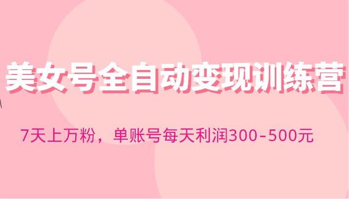 《快手美女号全自动变现训练营  》简介：专为创作者打造的实战型培训课程，聚焦账号运营与流量变现技巧，涵盖内容策划、粉丝增长及商业合作等核心模块