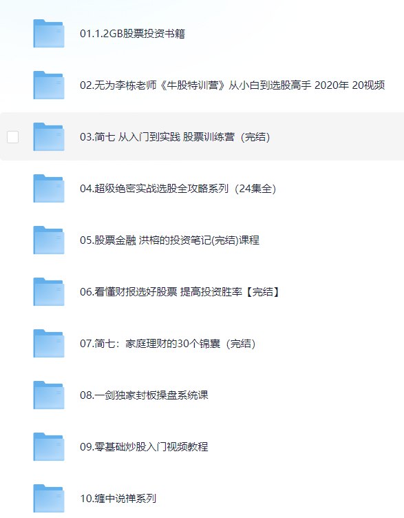 《股票教程 合集 》简介：涵盖股票投资的基础知识、技术分析方法和实战策略，适合不同层次的学习者
