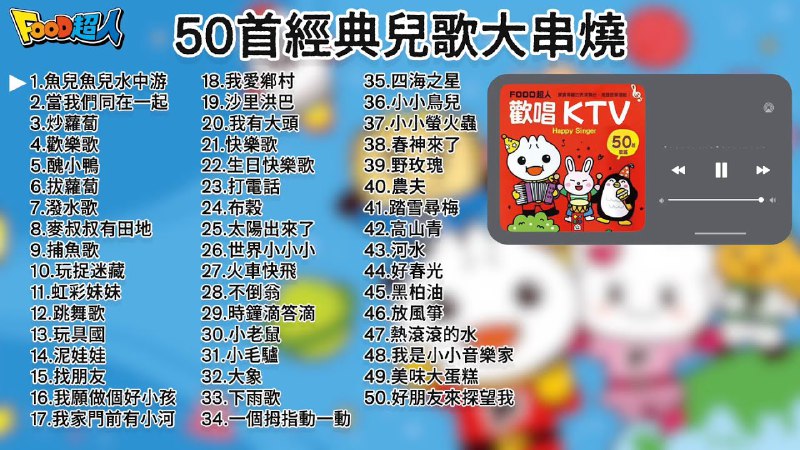 📚名称：《少儿歌曲 50首》⭐亮点：精选50首经典儿歌，旋律优美易学，陪伴孩子快乐成长，激发音乐兴趣