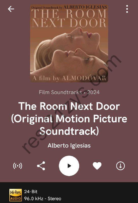 名称：《隔壁房间 电影原声带(OST) Alberto Iglesias - The Room Next Door (OST) (FLAC 24bit_96kHz)》|简介：《隔壁房间 电影原声带(OST) Alberto Iglesias - The Room Next Door (OST) (FLAC 24bit_96kHz)》是电影音乐的精品之作
