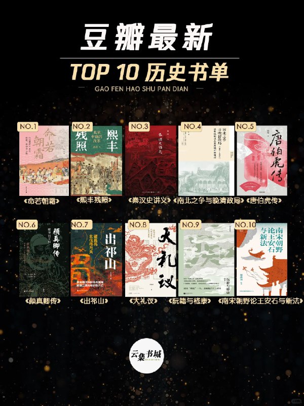 名称：《豆瓣历史书单合集》简介：《豆瓣历史书单合集》是整理了豆瓣平台上众多历史类优质书单而形成的合集