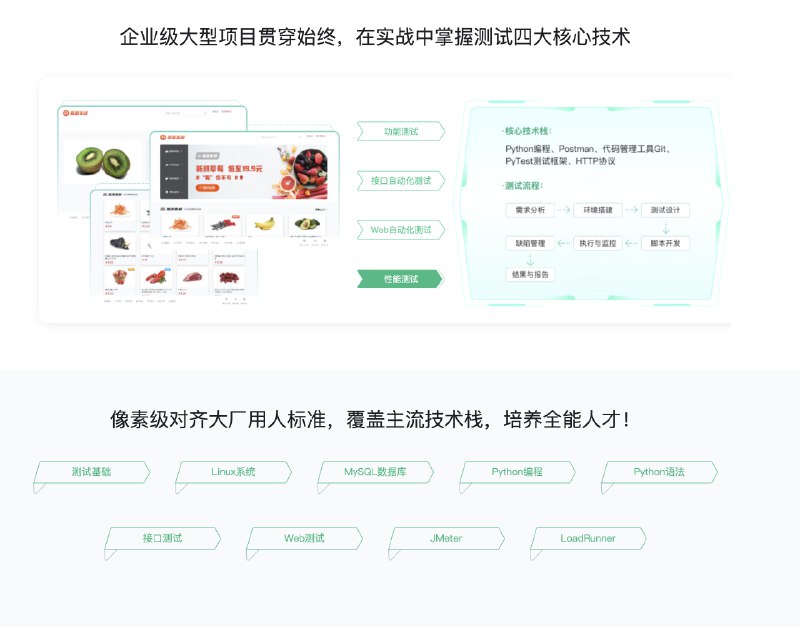 名称：《mk体系课-全能软件测试工程师》简介：该课程系统讲解软件测试全流程技术，涵盖功能测试、自动化测试、性能测试等核心领域，结合真实项目实战帮助学员掌握测试用例设计、缺陷管理、持续集成等技能，适合零基础学员及希望进阶的测试人员构建完整知识体系