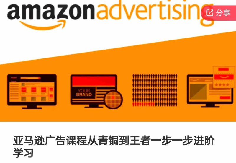 名称：《亚马逊广告课程从青铜到王者一步一步进阶学习S 》简介：亚马逊广告课程从青铜到王者一步一步进阶学习S汇集了多领域的知识，帮助你在生活与职业中找到更多的可能性