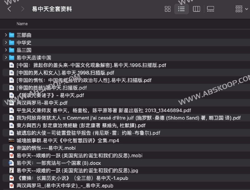 《易中天全套资料》简介：本书提供了关于易中天全套资料的深度解析，涵盖其发展背景、核心概念以及实际应用