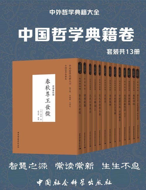 📚名称：《中外哲学典籍大全-中国哲学典籍卷套装共13册）》⭐亮点：精选中国哲学经典，涵盖儒释道等流派，权威注释助力深入理解，套装收藏价值高