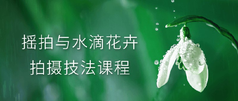 名称：《摇拍与水滴花卉拍摄技法课程(1) 》简介：摇拍与水滴花卉拍摄技法课程(1)这门课程为学习者提供了全面的知识和技巧，涵盖了从基础到进阶的多项内容