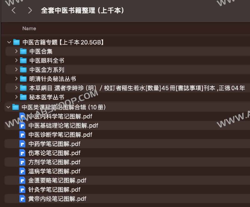 名称：《中医古籍专题【上千本20.5GB】 》简介：中医古籍专题【上千本20.5GB】汇集了多领域的知识，帮助你在生活与职业中找到更多的可能性