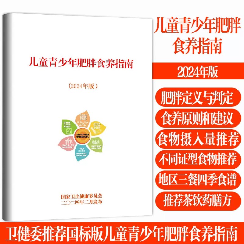 名称：《成人+儿童青少年肥胖食养指南（2024年版）（国家卫健委）》简介：《成人+儿童青少年肥胖食养指南（2024年版）（国家卫健委）》由国家卫健委发布，是针对成人、儿童和青少年肥胖问题的食养指导资料