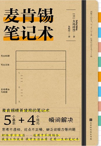 《麦肯锡笔记术  》简介：一种高效信息整理框架，通过层级化、模块化的方式提炼关键信息，强调逻辑清晰与结论先行，常用于商业分析与问题解决场景，帮助使用者快速拆解复杂议题