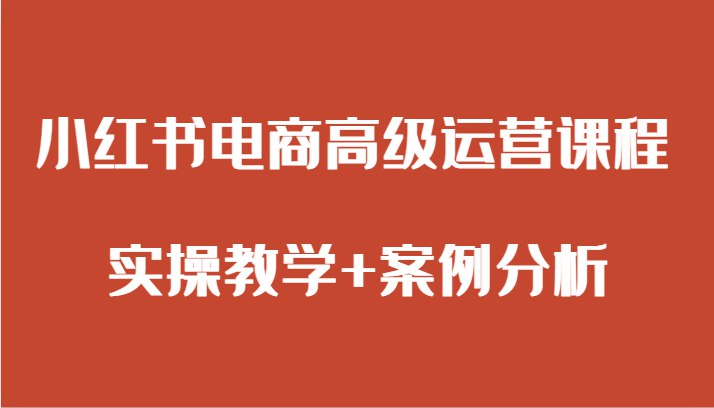 《小红书电商高级运营实操课程》简介：本书系统解析小红书电商高级运营实操课程的核心内容，并结合实用案例帮助读者加深理解