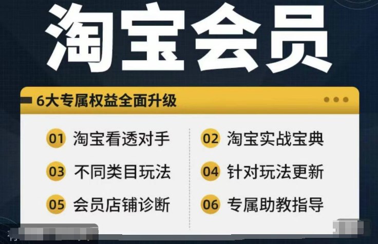 名称：《淘宝会员【淘宝所有课程，全面分析对手】初级到高手全系实战宝典 》简介：淘宝会员【淘宝所有课程，全面分析对手】初级到高手全系实战宝典这门课程为学习者提供了全面的知识和技巧，涵盖了从基础到进阶的多项内容