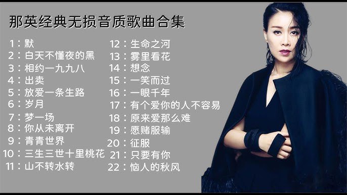 《那英歌曲合集  》简介：中国内地流行乐坛代表人物之一，凭借独特嗓音与深情演绎风格在华语乐坛屹立三十余年