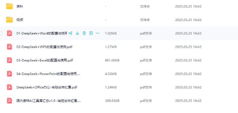 名称：《尚硅谷DeepSeek+Office办公套件使用课程 》简介：尚硅谷DeepSeek+Office办公套件使用课程是一本围绕其核心主题展开的深刻探索之作，书中详细讨论了与其主题相关的各类观点与现实应用，带给读者全新的思考视角