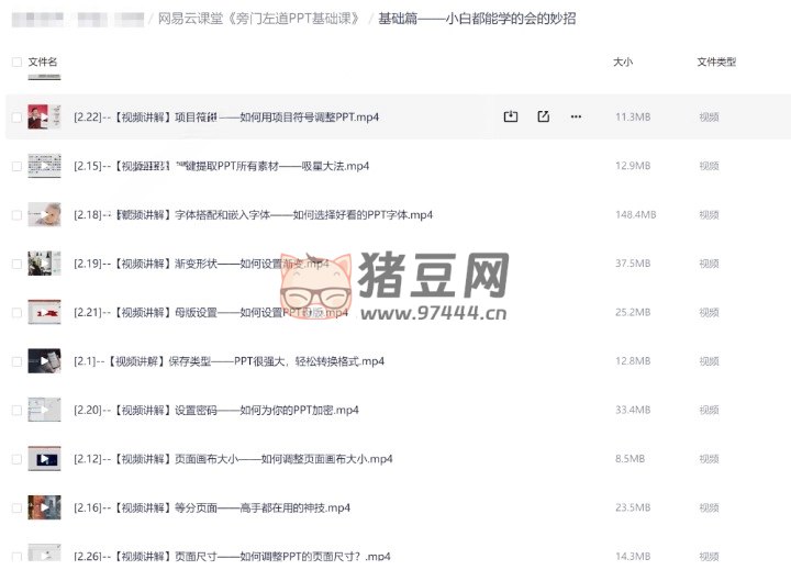 名称：《网易云课堂旁门左道PPT基础课 》简介：网易云课堂旁门左道PPT基础课汇集了多领域的知识，帮助你在生活与职业中找到更多的可能性