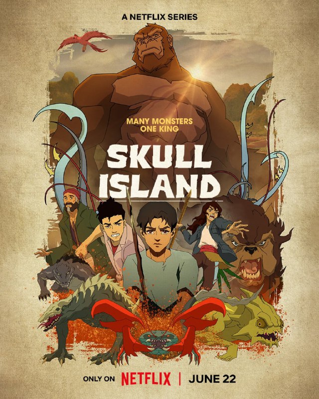 名称：2023 骷髅岛 Skull Island描述：遭遇海难的人们试图逃离这座神秘的岛屿，而这里则是史前怪物的家园，其中就包括泰坦巨兽，金刚