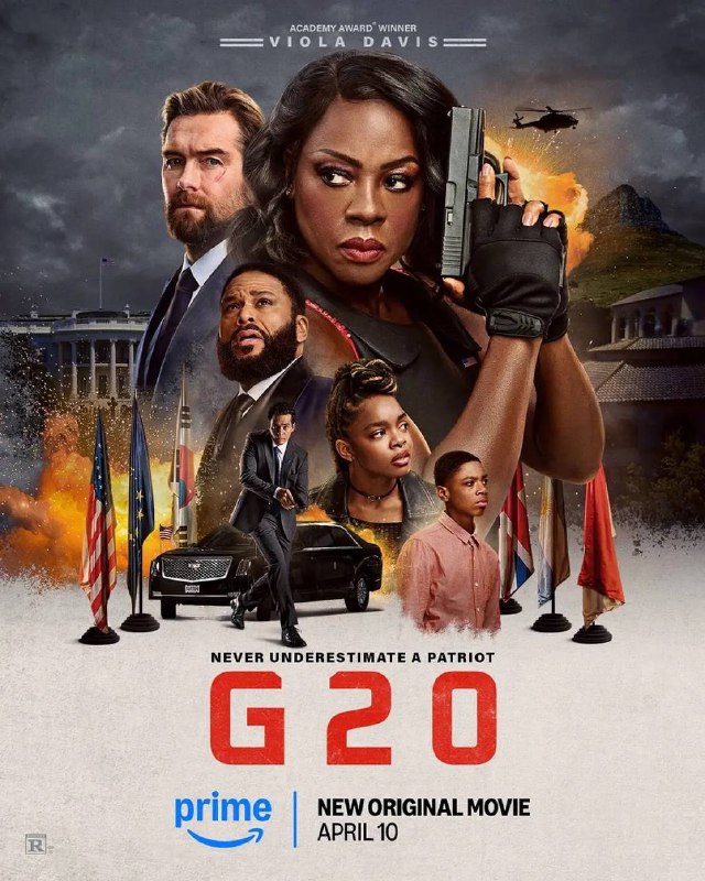 名称：G20峰会G20(2025) [内嵌简英]描述：影片虚构的G20峰会被恐怖分子破坏，戴维斯饰演的美国总统泰勒·萨顿，必须倾尽治国之道和军事经验来保护她的家人、她的同僚领袖，当然还有整个世界