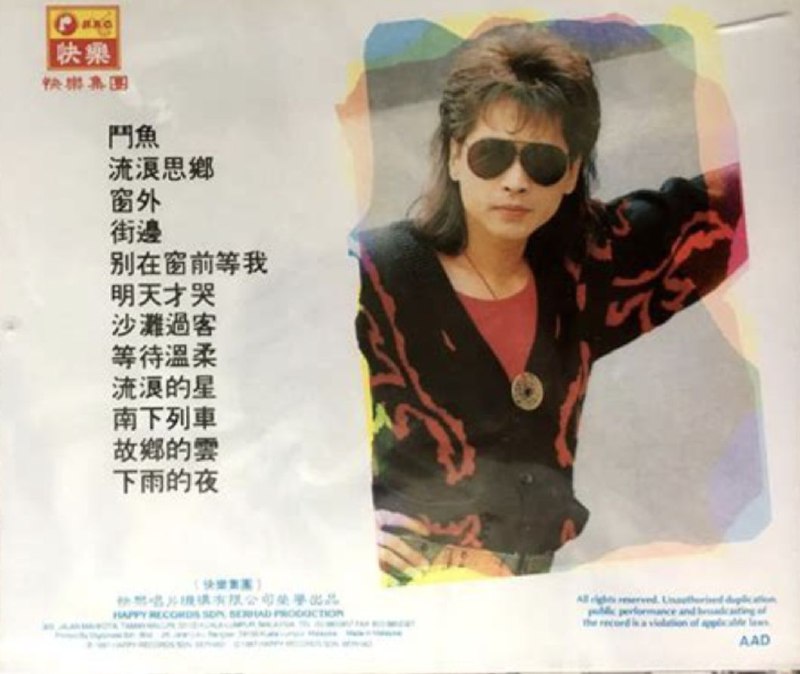 名称：齐秦 - 1988年专辑 - 狼之旅Ⅱ流浪思乡   Flac描述：小哥的一张早期专辑，快乐唱片发行，没出过CD，只有黑胶和音带