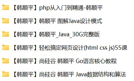 名称：韩顺平-旧版编程课程合集(PHP、Java、Go语言、数据结构与算法、设计模式、网页设计)描述：韩顺平编程课程合集涵盖了多种编程语言和技术栈，主要包括PHP、Java、Go语言、数据结构与算法、设计模式、网页设计(HTML/CSS/JS)、JSP/Servlet等