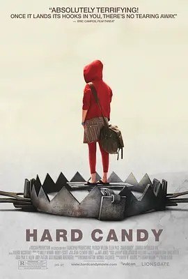 名称：水果硬糖 Hard Candy (2005)丨7.5分描述：导演: 大卫·斯雷德 编剧: 布莱恩·尼尔森 主演: 艾利奥特·佩吉 / 帕特里克·威尔森 / 吴珊卓 / 欧德莎·雷 / G·J·艾希顿坎普 / 更多... 类型: 剧情 / 惊悚 / 犯罪 制片国家/地区: 美国 语言: 英语 上映日期: 2005-01(圣丹斯电影节) / 2006-04-28(美国) 片长: 104 分钟 又名: 网交陷阱(台) / 捍妹单挑 IMDb: tt0424136 剧情简介 天真甜美的十四岁少女海莉（艾伦·佩吉 Ellen Page 饰）在网络上认识了三十二岁的摄影师杰夫（帕特里克·威尔森 Patrick Wilson 饰），二人相约在咖啡馆见面，相谈甚欢