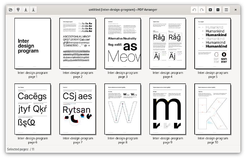 名称：PDF Arranger - 轻量级 PDF 页面编辑工具描述：一款的 PDF 页面编辑工具，支持通过图形界面对 PDF 文件进行合并、拆分、旋转、裁剪、重排等操作