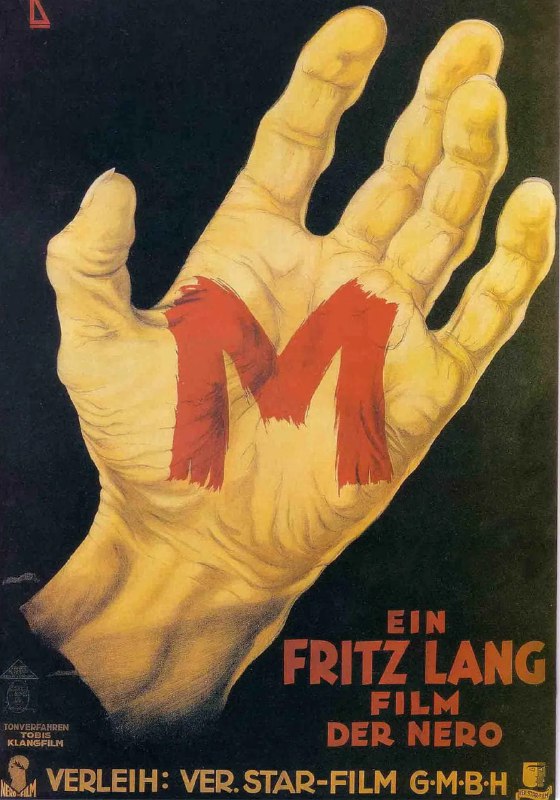 名称：M就是凶手 M - Eine Stadt sucht einen Mörder (1931)描述：一名针对小女孩作案的连环杀手（Peter Lorre 饰）出没，城中人心惶惶