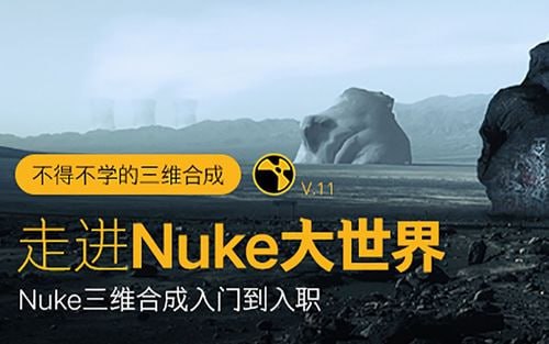 名称：不得不学的三维合成：走进Nuke大世界，Nuke影视合成入门到入职描述：《不得不学的三维合成：走进Nuke大世界，Nuke影视合成入门到入职》是一套全面解析Nuke影视合成技术的系统教程，从基础知识到高级技巧，涵盖抠像、跟踪、二维合成、三维合成等核心功能