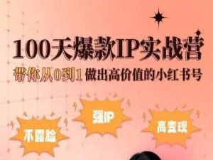 名称：【小红书100天爆款IP实战营】描述：一颗蘑菇君小红书100天爆款IP实战营，带你从0到1做出高价值的小红书号链接：