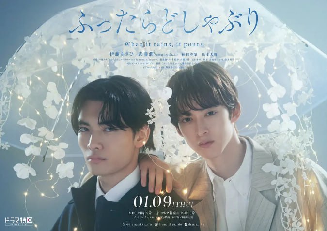 名称：[日剧][相遇骤雨中][2025][全7集][日语中字][1080P高码][9.4G].描述：本剧改编自同名小说，讲述了忧心于与同居恋人之间无性爱生活的萩原一显（武藤润 饰）；以及明知无法实现，却与一直单恋的青梅竹马住在一起的半井整（伊藤明日阳 饰）