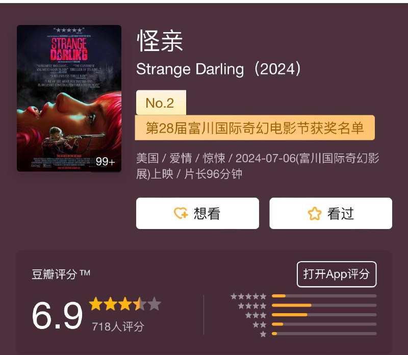 名称：怪亲 2024描述：当一场扭曲的一夜情演变成一名连环杀手的恶性谋杀狂潮时，一切都不是表面看上去的那样