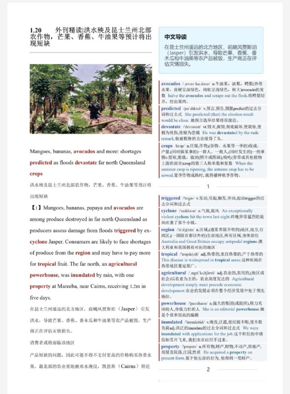11.  名称：英语外刊精读  描述：这套《英语外刊精读》合集汇总了2020-2024年的精选内容，包含中英对照PDF、词汇解析和配套MP3音频，累计超过1000期
