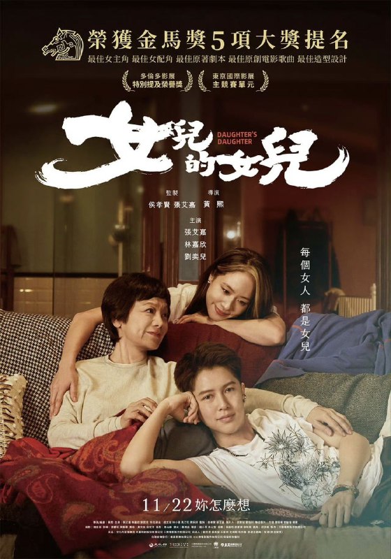 名称：女儿的女儿 女兒的女兒 (2024)  1080p 国语中字 .描述：讲述金艾霞(张艾嘉 饰)耳顺之年的生活安然悠闲，因为一场意外颠覆她的生活节奏，被迫回忆起年轻时想逃离的一切与纠结，同时必须面对与大女儿(林嘉欣 饰)的关系挑战  #.夸克：
