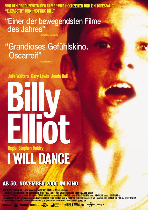 名称：2000 跳出我天地 Billy Elliot描述：比利（杰米•贝尔 Jamie Bell 饰）的家人是英国的一个底层矿工