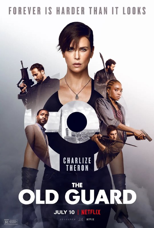 名称：永生守卫 The Old Guard (2020)描述：一个名叫安迪(查理兹·塞隆饰)的战士领导了一个关系紧密的秘密雇佣兵团体，他们具有神秘的不死之身，为了保护凡人世界而战斗了几个世纪